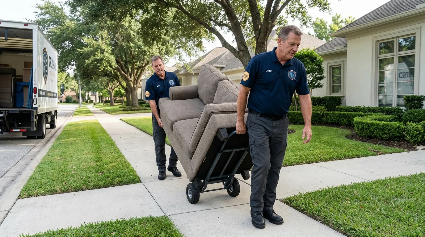 Local residential moving crew loading furniture in Willow Springs, IL